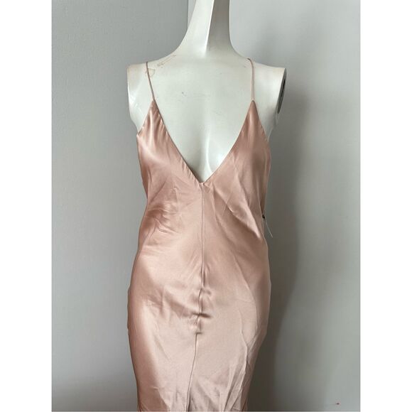 NWT MICHAEL LO SORDO Silk-satin gown PINK UK 14 / US 10 $740 - Picture 10 of 14